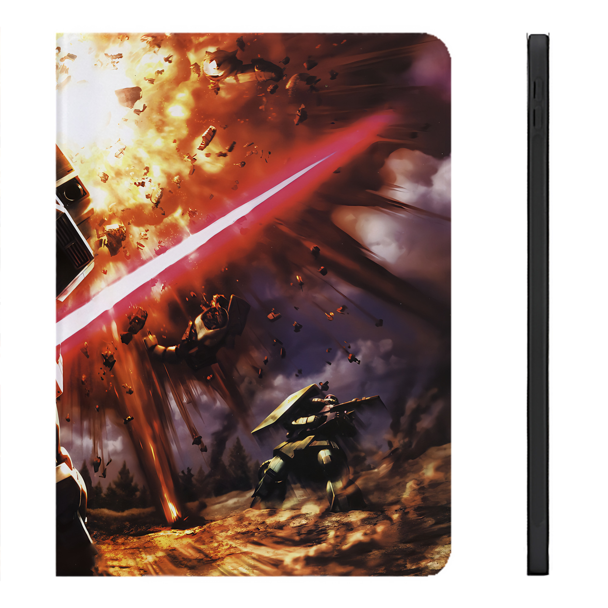 （画像用） 機動戦士ガンダム Mobile Suit Gundam IPadケース ペンホルダー付き ブックスタイルデザイン